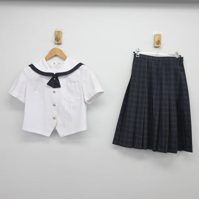 【中古】秋田県 城東中学校 女子制服 3点（セーラー服・スカート）sf036408