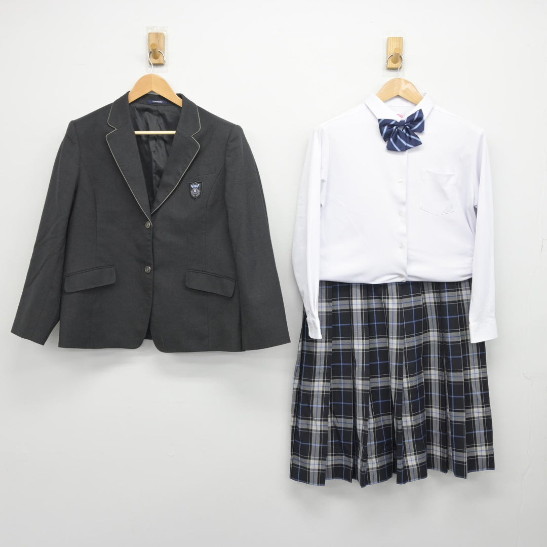 【中古】福島県 信夫中学校 女子制服 4点（ブレザー・シャツ・スカート）sf036413