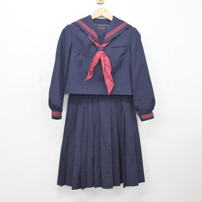 【中古】千葉県 古ケ崎中学校 女子制服 3点（セーラー服・スカート）sf036415