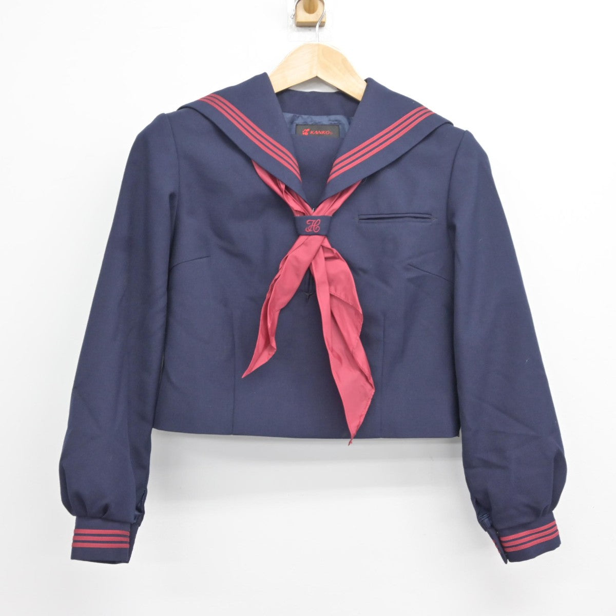 【中古】千葉県 古ケ崎中学校 女子制服 3点（セーラー服・スカート）sf036415