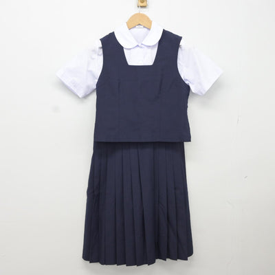 【中古】神奈川県 今井中学校 女子制服 3点（シャツ・ベスト・スカート）sf036430