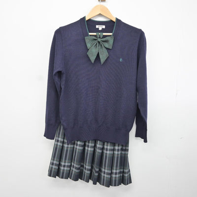 【中古】東京都 文京学院大学女子高等学校 女子制服 3点（ニット・スカート）sf036449