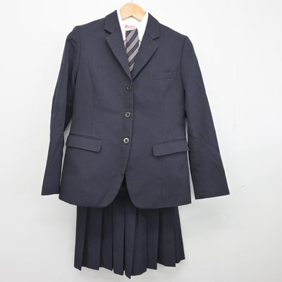 【中古】徳島県 富岡東中学校・高等学校 女子制服 5点（ブレザー・その他アイテム・シャツ・スカート）sf036474