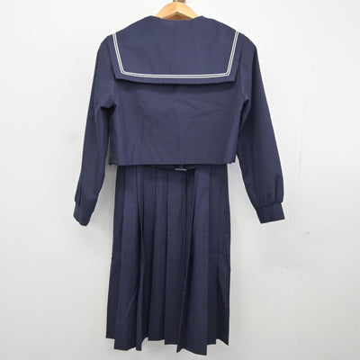 【中古】福岡県 那珂川南中学校 女子制服 4点（セーラー服・ニット・ジャンパースカート）sf036489