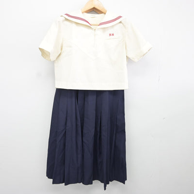 【中古】福岡県 博多女子中学校 女子制服 2点（セーラー服・ジャンパースカート）sf036495