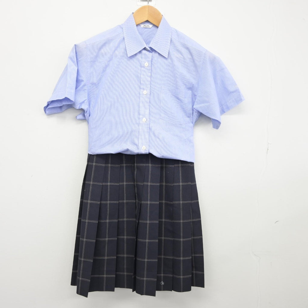 中古】千葉県 流山南高等学校 女子制服 2点（シャツ・スカート