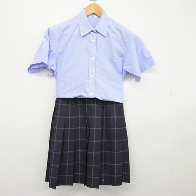 【中古】千葉県 流山南高等学校 女子制服 2点（シャツ・スカート）sf036506