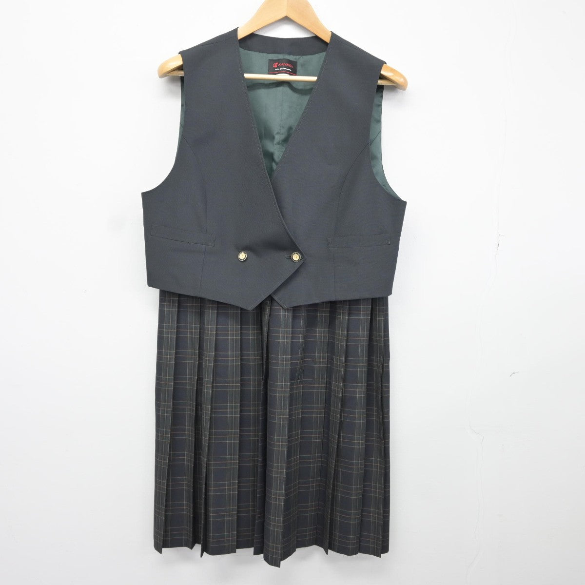 【中古】北海道 伏見中学校 女子制服 2点（ベスト・スカート）sf036511