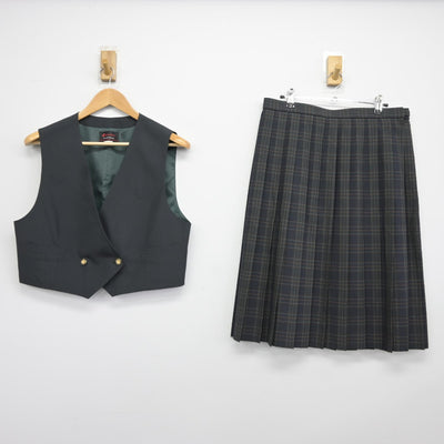 【中古】北海道 伏見中学校 女子制服 2点（ベスト・スカート）sf036511