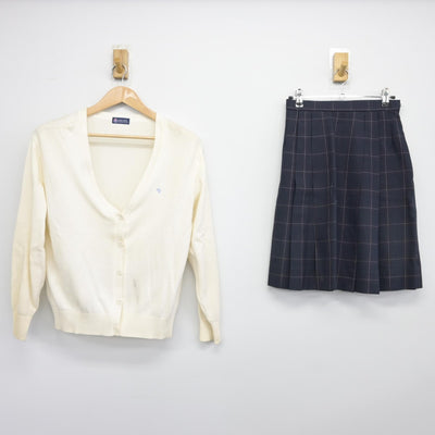 【中古】神奈川県 神奈川学園中学校・高等学校 女子制服 2点（ニット・スカート）sf036513