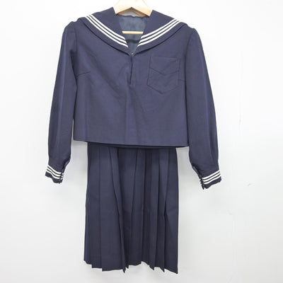 【中古】神奈川県 神奈川学園中学・高等学校 女子制服 3点（セーラー服・ジャンパースカート）sf036517