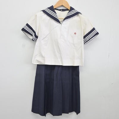 【中古】神奈川県 神奈川学園中学・高等学校 女子制服 3点（セーラー服・セーラー服・スカート）sf036518