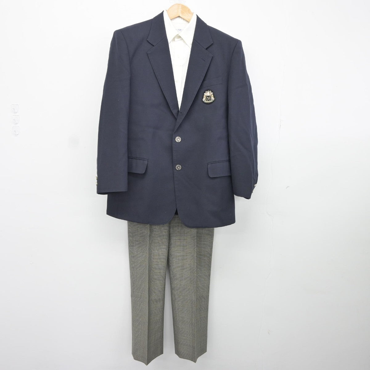 【中古】神奈川県 横浜創英高等学校 男子制服 3点（ブレザー・シャツ・ズボン）sf036545