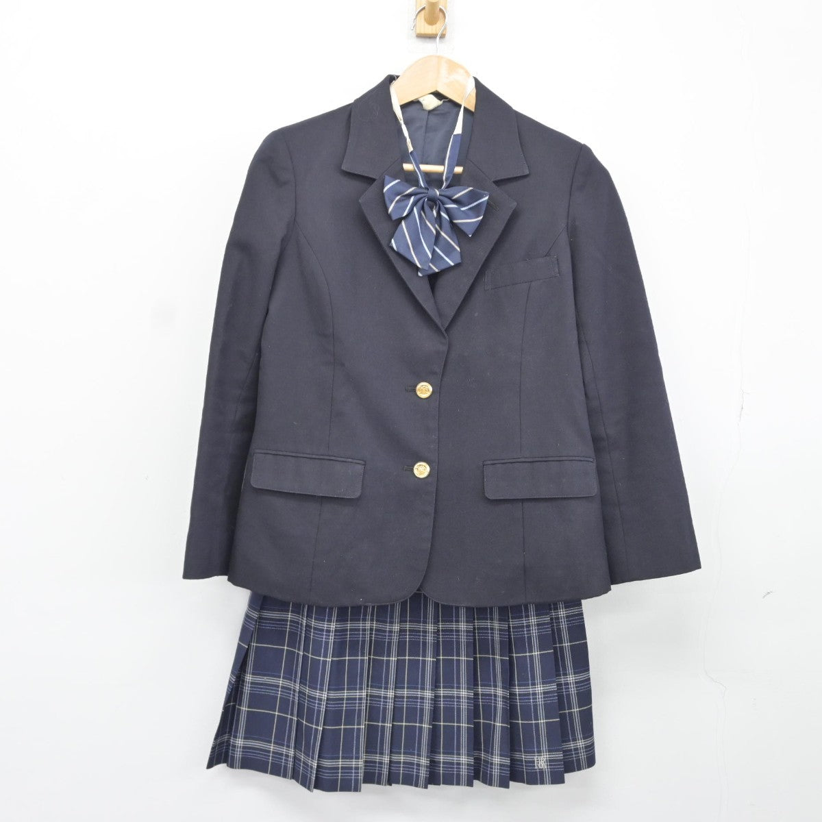 【中古】東京都 広尾高等学校 女子制服 4点（ブレザー・スカート）sf036564