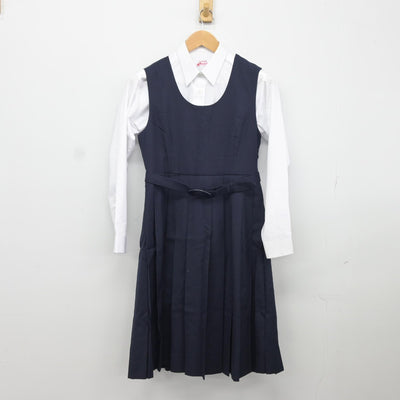 【中古】北海道 向陵中学校 女子制服 2点（シャツ・ジャンパースカート）sf036581