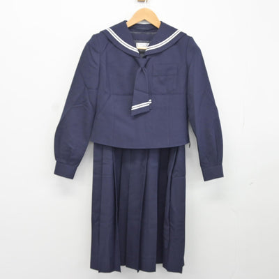 【中古】北海道 向陵中学校 女子制服 3点（セーラー服・ジャンパースカート）sf036582