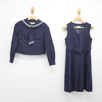 【中古】北海道 向陵中学校 女子制服 3点（セーラー服・ジャンパースカート）sf036582