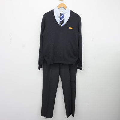 【中古】広島県 修道中学校・修道高等学校 男子制服 4点（ニット・シャツ・ズボン）sf036587