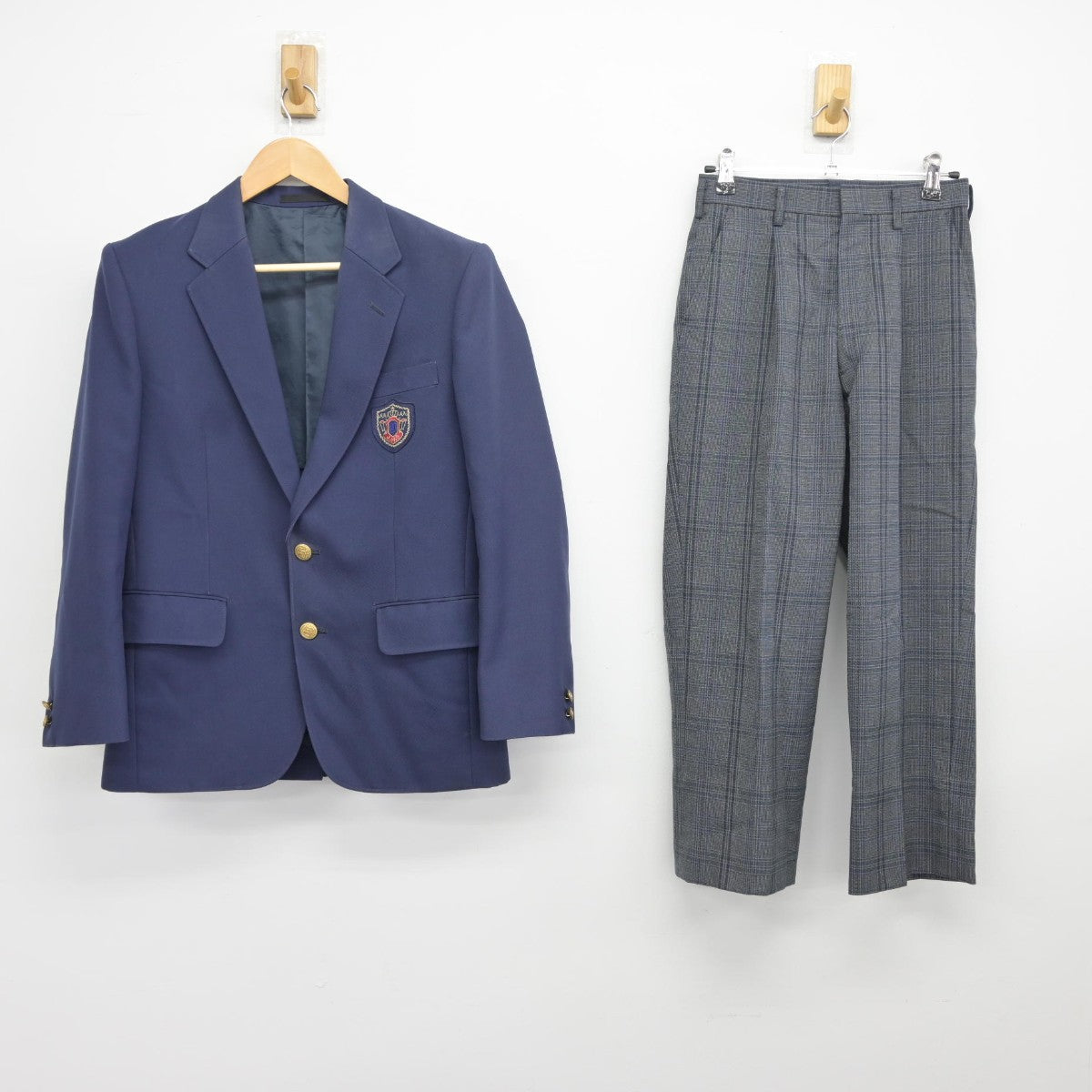 【中古】大阪府 南花台中学校 男子制服 3点（ブレザー・ズボン）sf036589