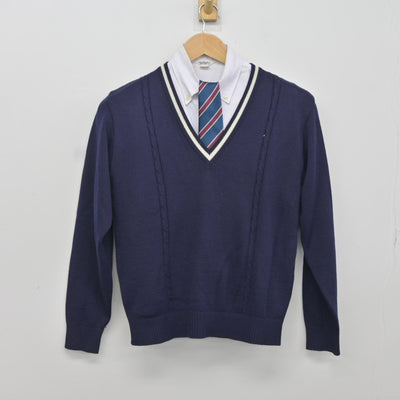 【中古】佐賀県 致遠館中学校・高等学校 女子制服 4点（ニット・シャツ）sf036593