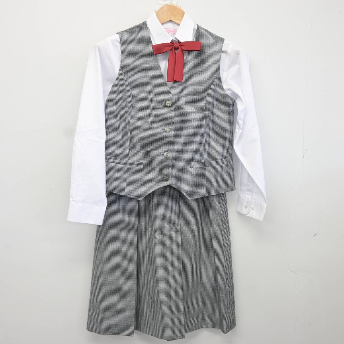 【中古】千葉県 市川市第七中学校 女子制服 5点（ブレザー・ベスト・シャツ・スカート）sf036640