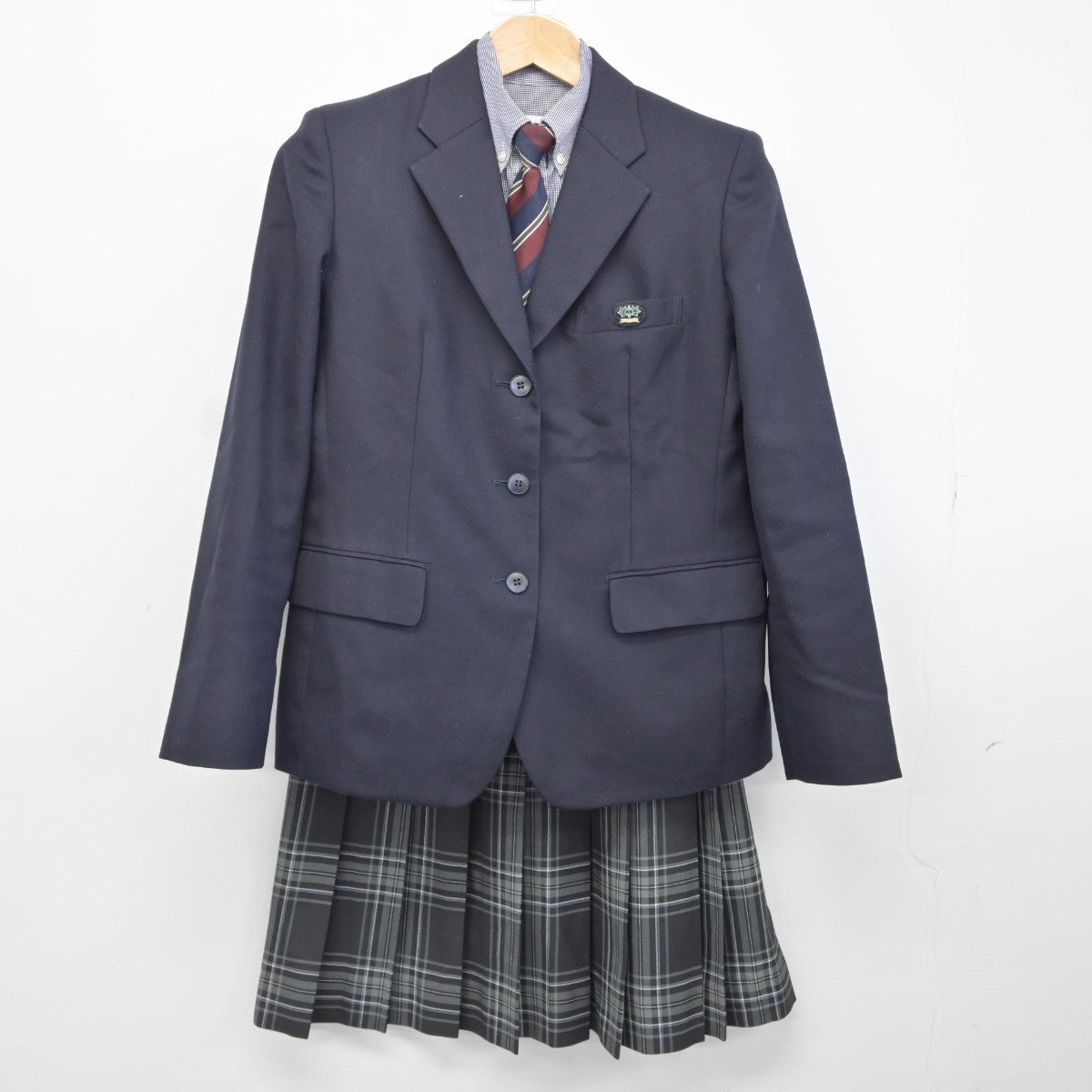 【中古】大分県 大分西高等学校 女子制服 4点（ブレザー・シャツ・スカート）sf036644