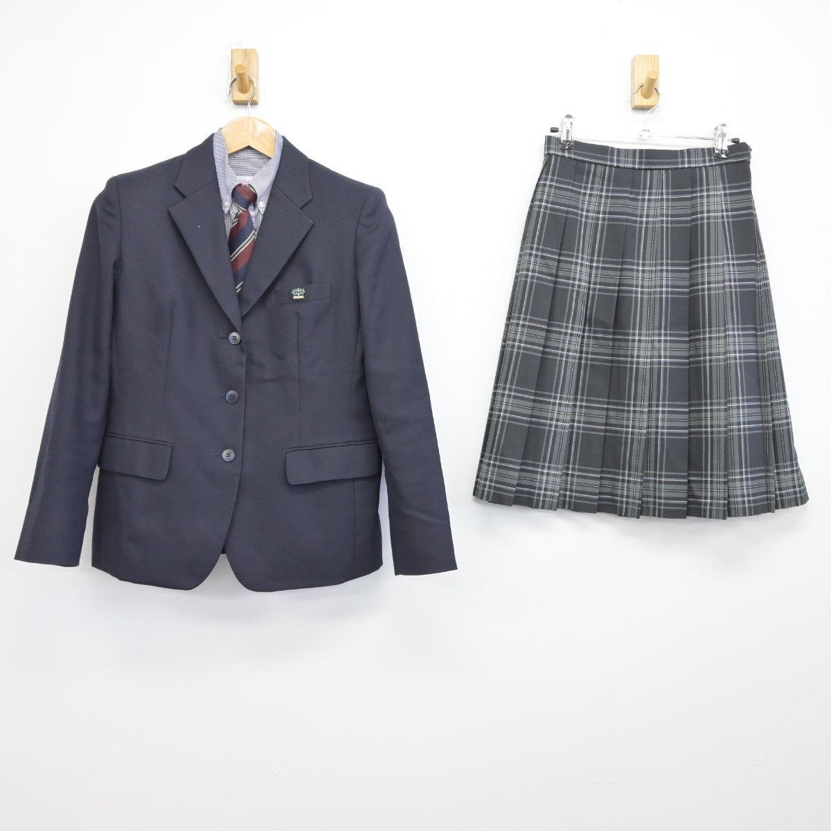 【中古】大分県 大分西高等学校 女子制服 4点（ブレザー・シャツ・スカート）sf036644