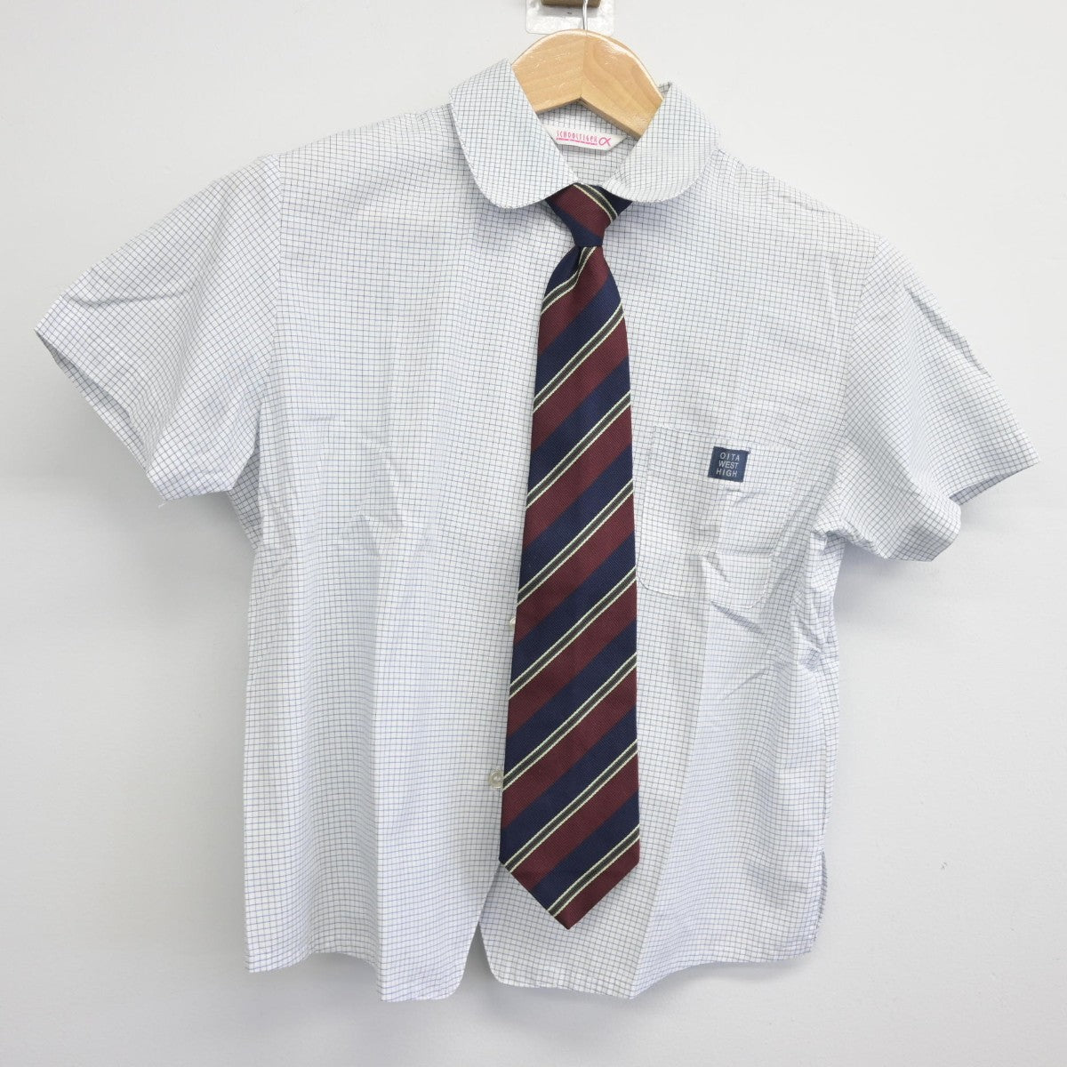 【中古】大分県 大分西高等学校 女子制服 4点（ニットベスト・シャツ・スカート）sf036645