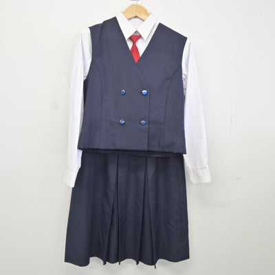 【中古】埼玉県 鴻巣西中学校 女子制服 5点（ブレザー・ベスト・シャツ・スカート）sf036656