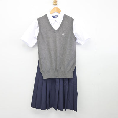 【中古】東京都 西台中学校 女子制服 3点（ニットベスト・シャツ・スカート）sf036676