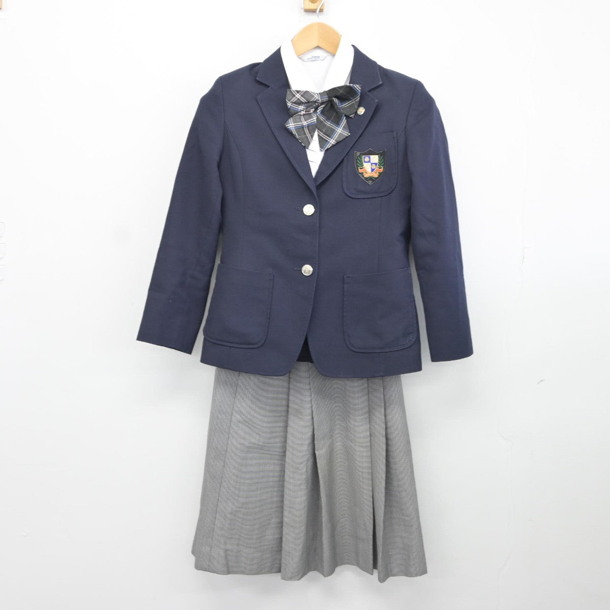 【中古】福岡県 玄界高等学校 女子制服 5点（ブレザー・ベスト・シャツ・スカート）sf036677