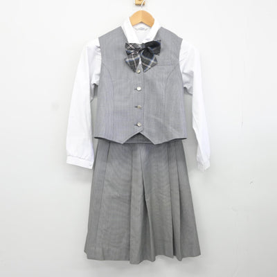 【中古】福岡県 玄界高等学校 女子制服 5点（ブレザー・ベスト・シャツ・スカート）sf036677