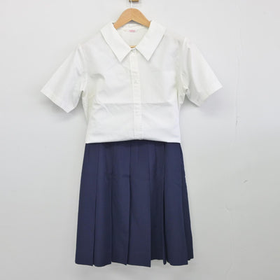 【中古】熊本県 真和高等学校 女子制服 4点（ベスト・シャツ・スカート）sf036681