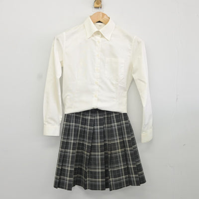 【中古】三重県 日生学園第二高等学校 女子制服 2点（シャツ・スカート）sf036685