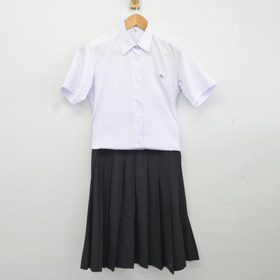 【中古】東京都 荏原第五中学校 女子制服 4点（ニットベスト・シャツ・スカート）sf036687