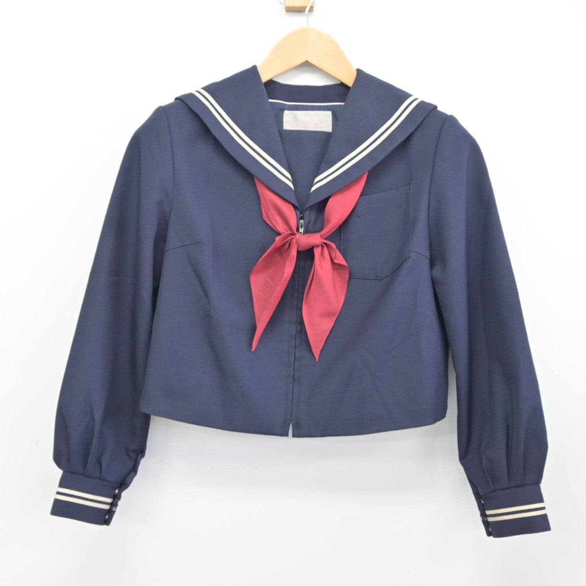 中古】茨城県 都和中学校 女子制服 3点（セーラー服・ジャンパー