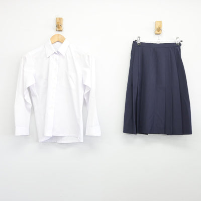 【中古】茨城県 都和中学校 女子制服 2点（シャツ・スカート）sf036709