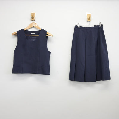 【中古】福島県 郡山市立小原田中学校 女子制服 2点（ベスト・スカート）sf036727