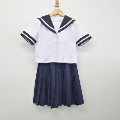 【中古】香川県 高松市立屋島中学校 女子制服 3点（セーラー服・スカート）sf036735