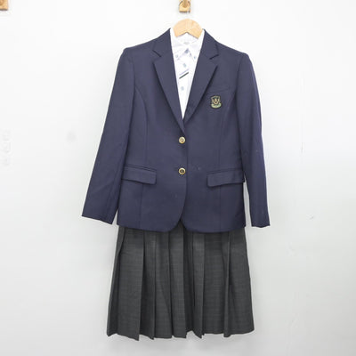 【中古】福岡県 青葉中学校 女子制服 3点（ブレザー・シャツ・スカート）sf036759