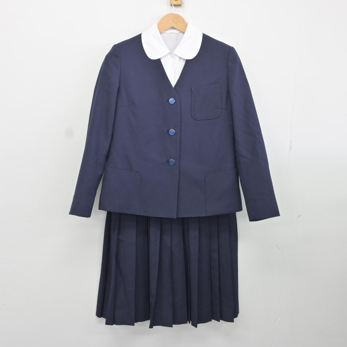 【中古】群馬県 殖蓮中学校 女子制服 4点（ブレザー・ベスト・シャツ・スカート）sf036772