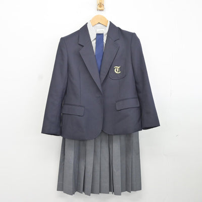 【中古】茨城県 竹園東中学校 女子制服 5点（ブレザー・シャツ・スカート）sf036778