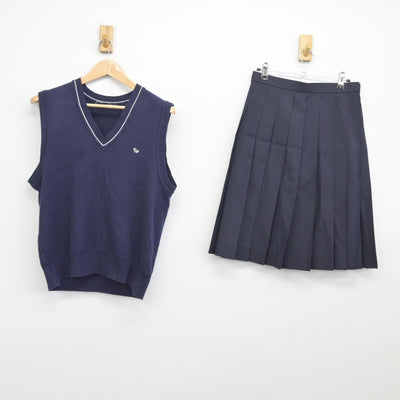 【中古】埼玉県 浦和南高等学校 女子制服 2点（ニットベスト・スカート）sf036810