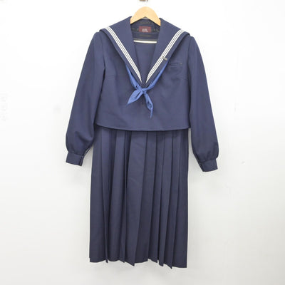 【中古】福岡県 香椎高等学校 女子制服 4点（セーラー服・ジャンパースカート）sf036820