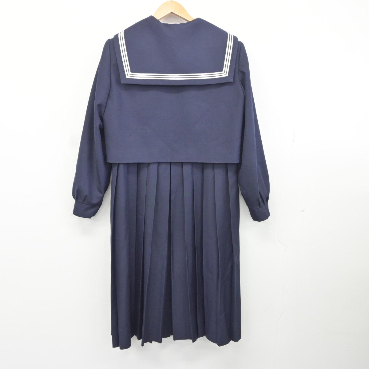 【中古】福岡県 香椎高等学校 女子制服 4点（セーラー服・ジャンパースカート）sf036820