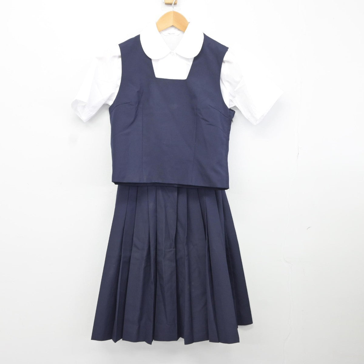 【中古】神奈川県 川中島中学校 女子制服 3点（シャツ・ベスト・スカート）sf036825