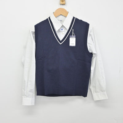 【中古】高知県 春野高等学校 女子制服 3点（シャツ・ニットベスト）sf036832