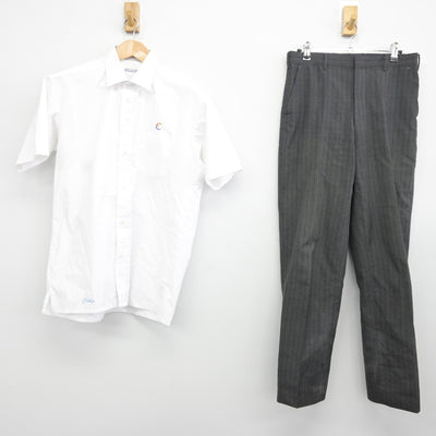 【中古】岐阜県 安達学園中京高等学校 男子制服 2点（シャツ・ズボン）sf036836