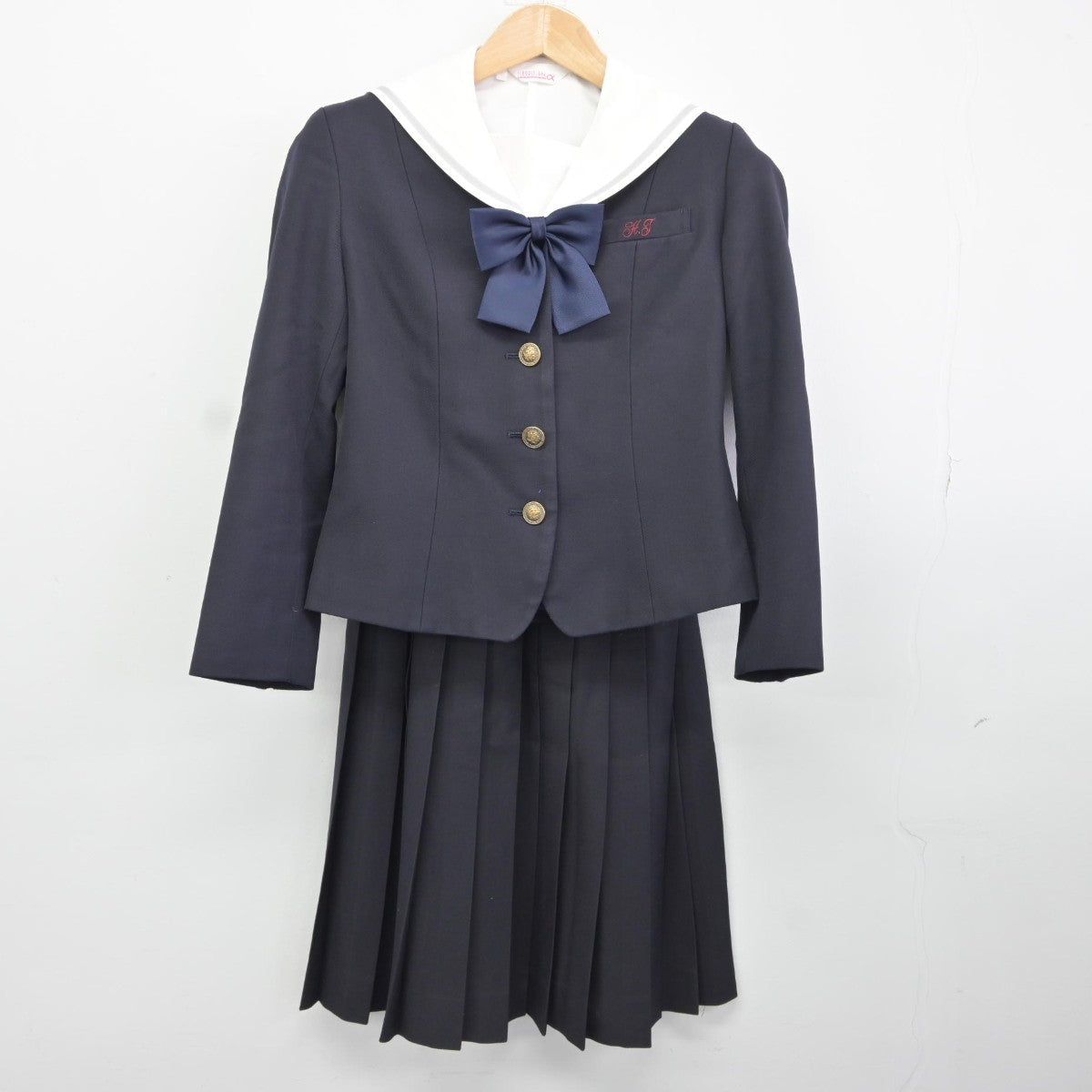 【中古】兵庫県 姫路工業高等学校 女子制服 4点（ブレザー・セーラー服・スカート）sf036853