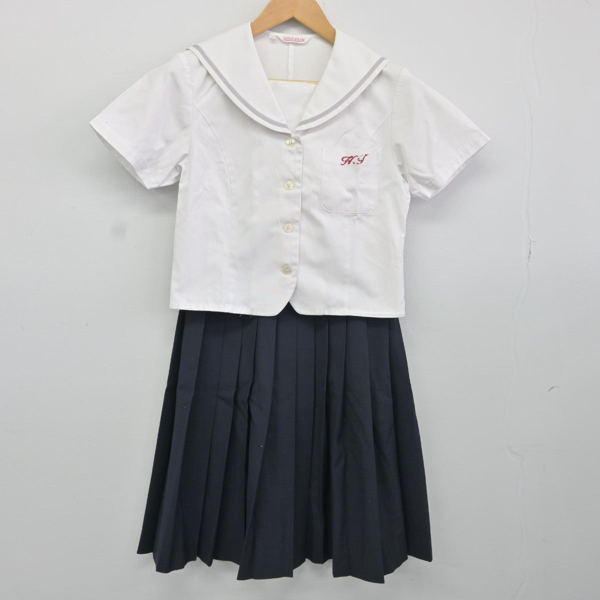 【中古】兵庫県 姫路工業高等学校 女子制服 3点（セーラー服・セーラー服・スカート）sf036854